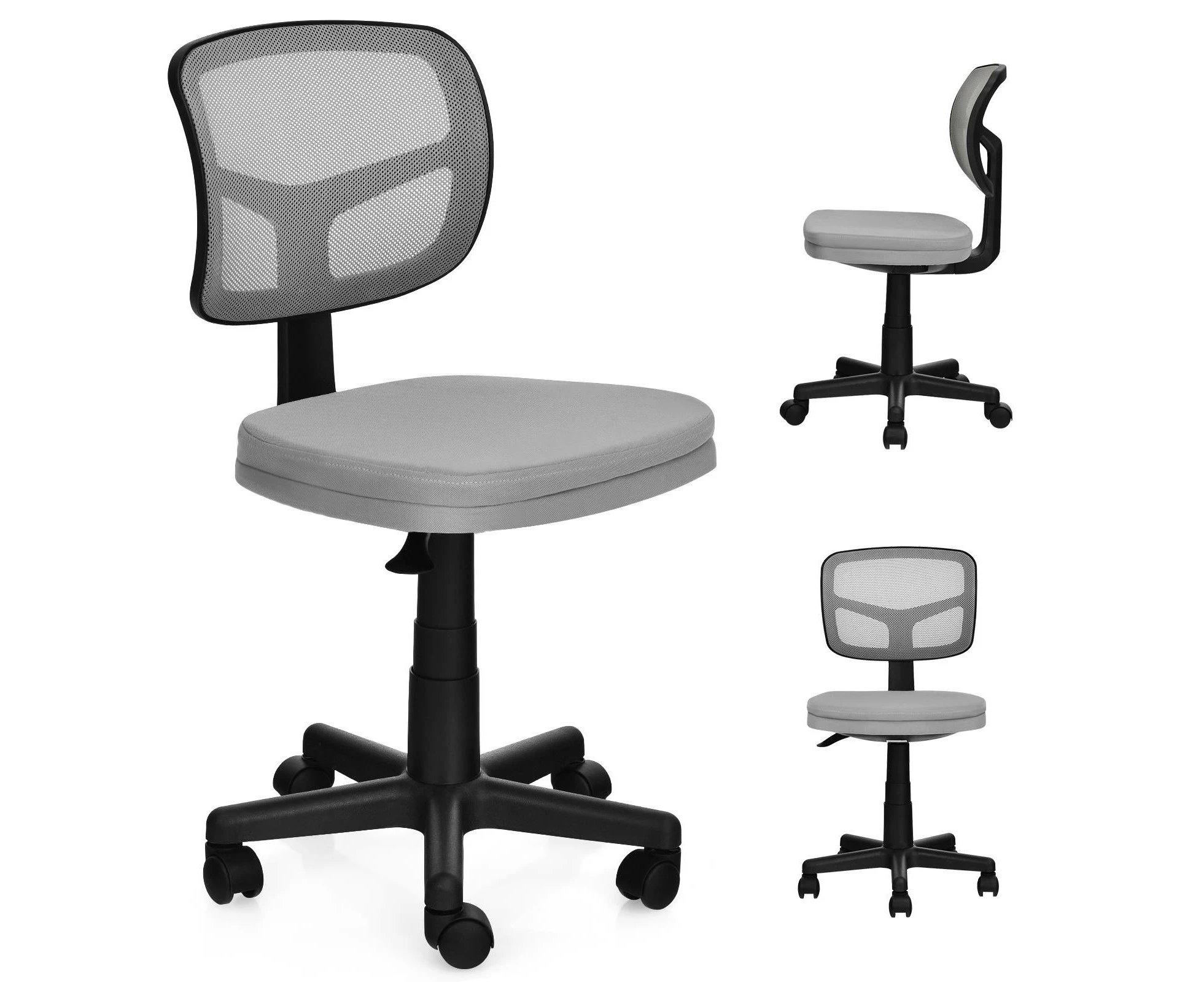 Giantex Office Chair Height Adjustable Computer Chair w/Breathable Mesh Swivel Study Chair Grey