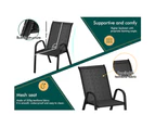 ALFORDSON 2x Outdoor Lounge Chairs Patio Dining Furniture Garden Stackable Black