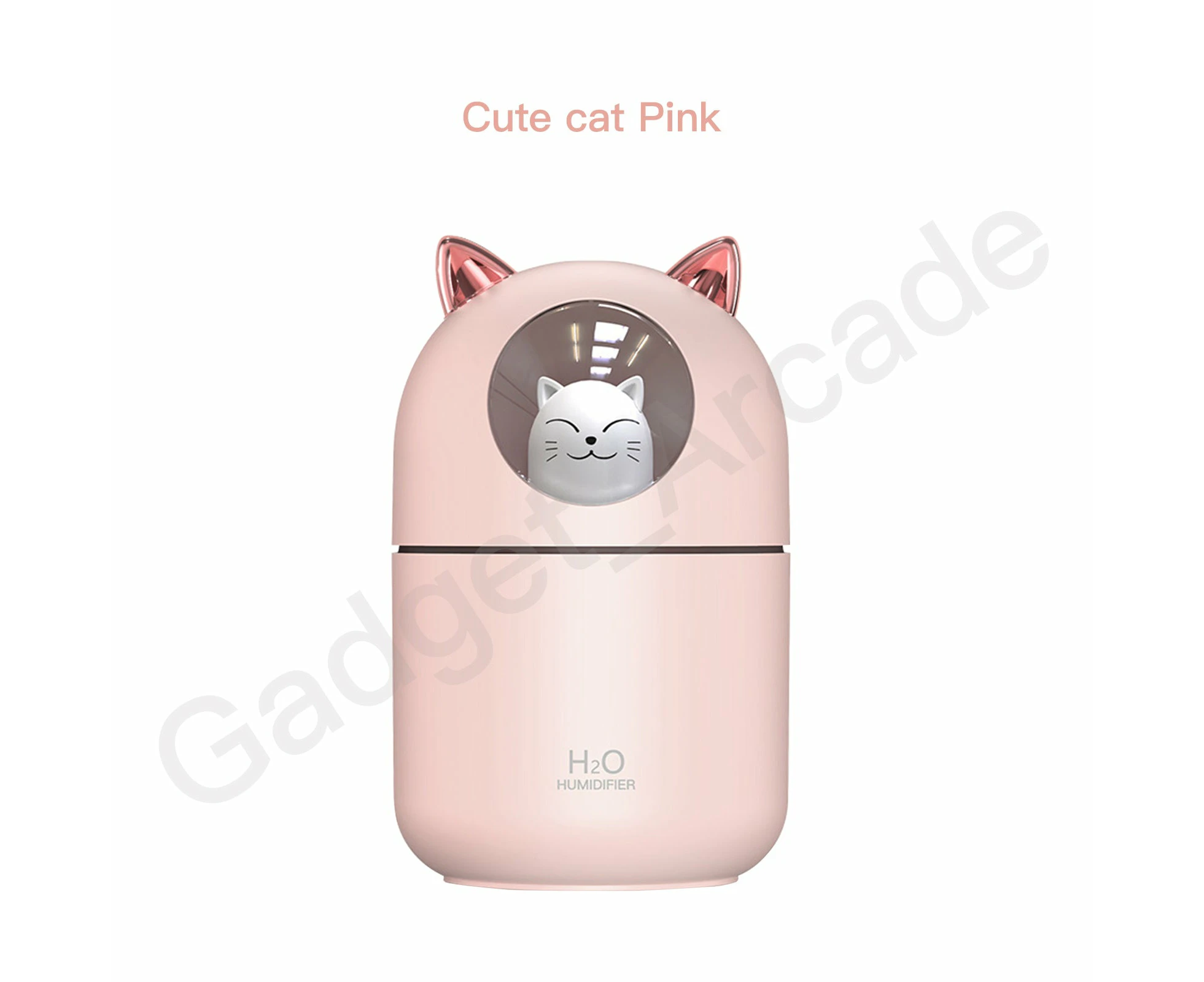 Cute Aromatherapy H2O Air Diffuser Purifier LED Light Animal Shape - Pink Mouse