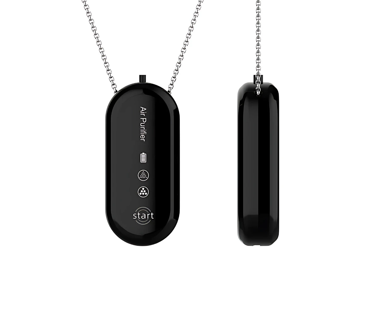 Susliving Portable Negative Ion Air Purifier Necklace Black