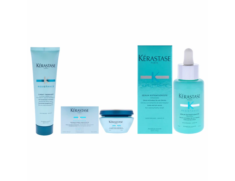 Kerastase Resistance Kit by Kerastase for Unisex - 3 Pc Kit 1.7oz Resistance Serum Extentioniste, 6.8oz Resistance Masque Force Architecte Masque, 5.1oz...