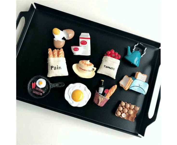 Creative 3D Resin Fridge Kitchen Food Magnet Combo Magnetic Sticker Tourist Gift - 11pcs Set