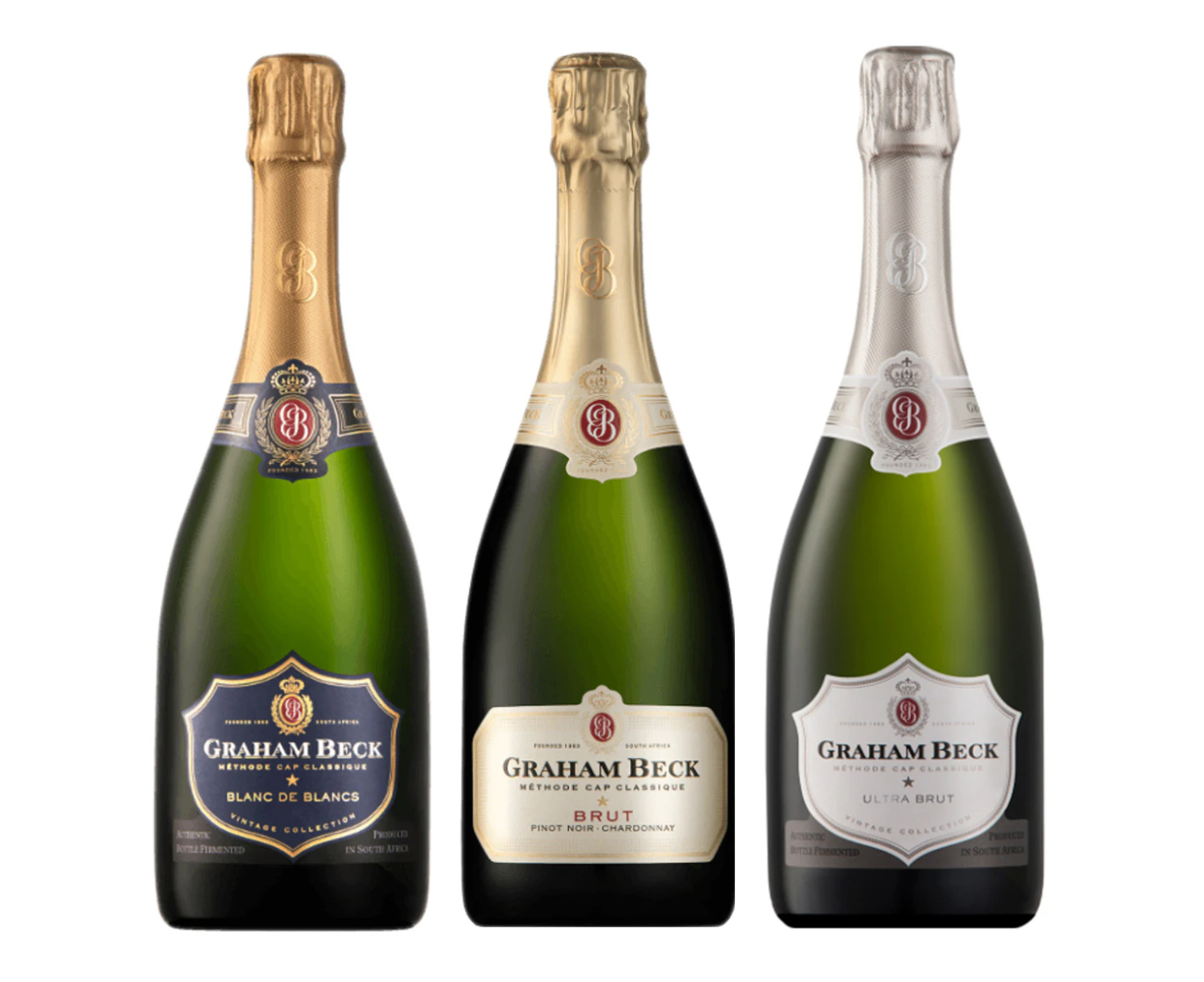 Trio Pack Graham Beck - Ultra Brut; Brut NV & Blanc de Blancs 750ml