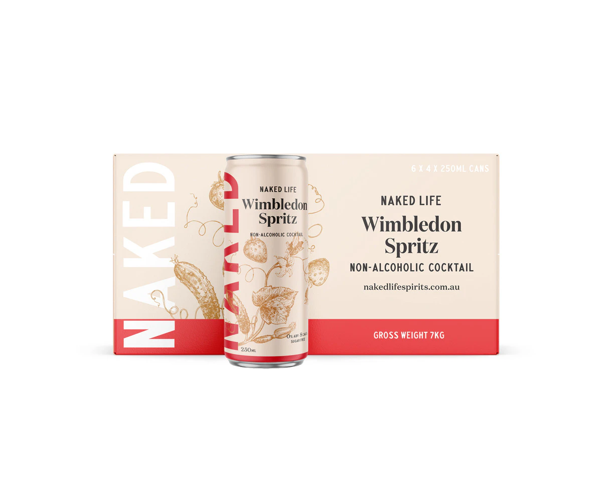 24PK Naked Life 250ml Wimbledon Spritz Non-Alcoholic Cocktail Cans Beverage