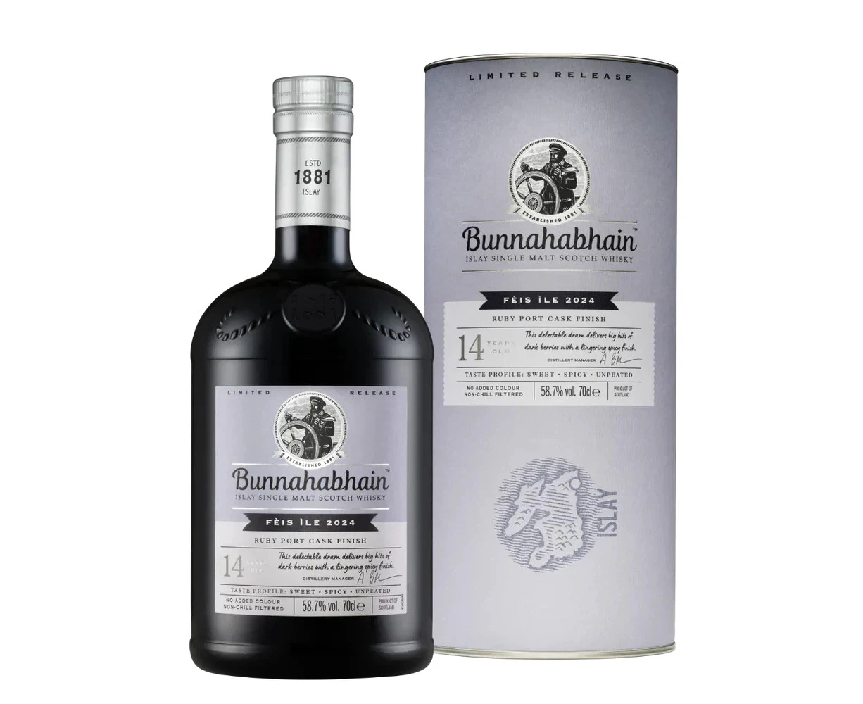 Bunnahabhain Feis Ile 2024 14 Year Old Ruby Port Cask Finish Single Malt Scotch Whisky 700ml