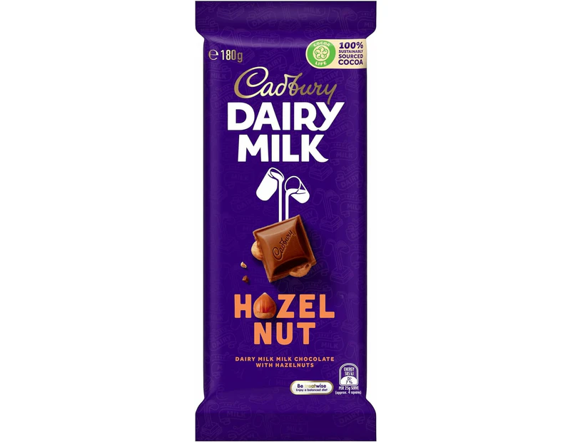 Cadbury Hazelnut Chocolate Block 180 g (3 Pack)