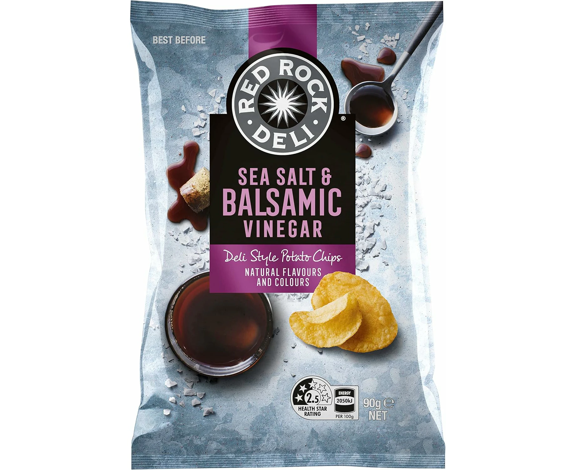 2 x Red Rock Deli Chips Sea Salt & Balsamic Vinegar 165g