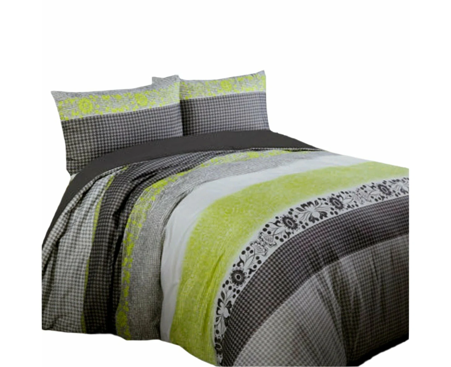 The Big Sleep Ali Basketweave Floral Quilt Doona Duvet Cover Neon Queen