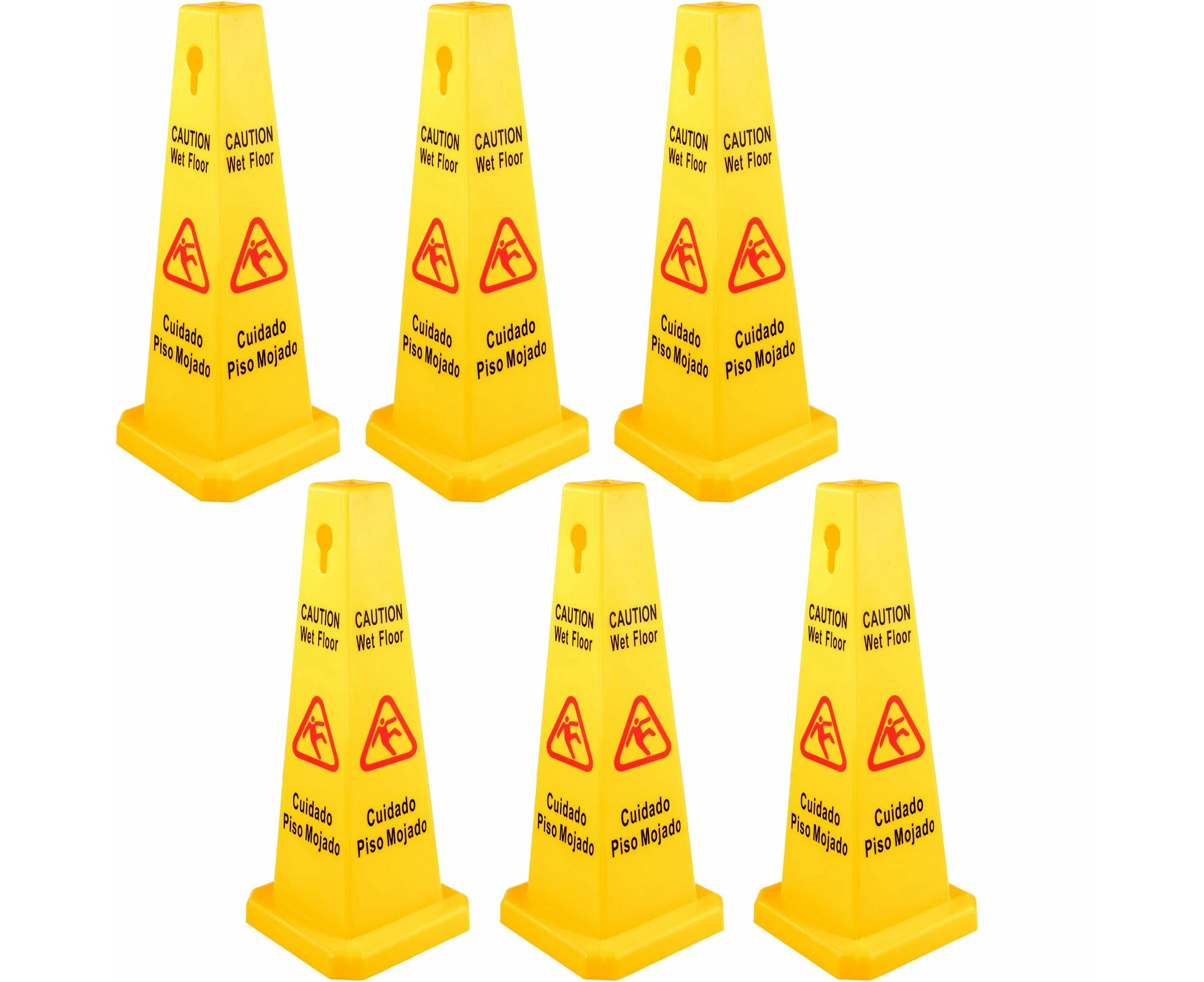 VEVOR 6 Pack Floor Safety Cone, 66.04cm Wet Floor Sign, Yellow Caution Wet Floor