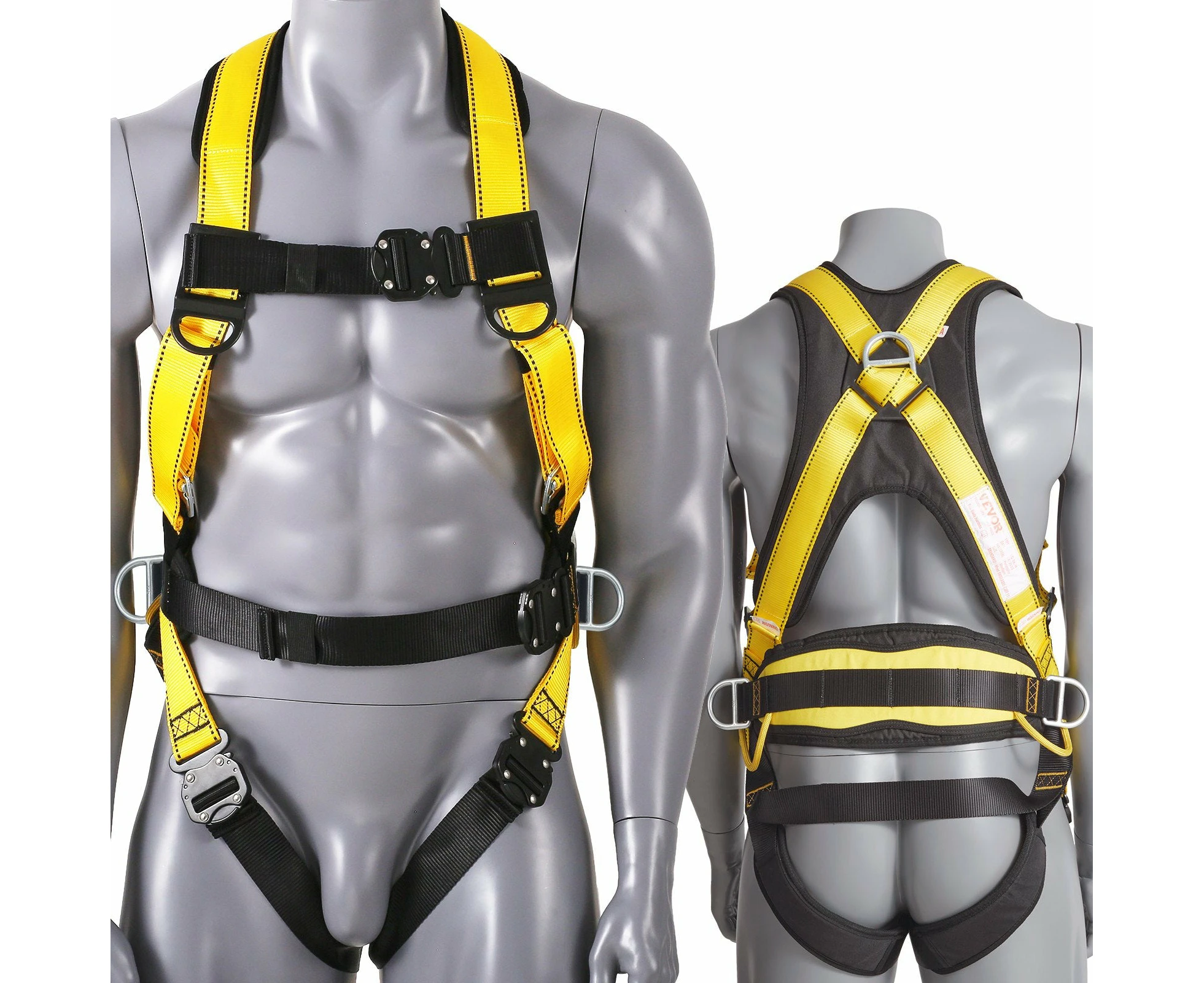 VEVOR Safety Harness Full Body Harness with Padding & Quick Connect Buckles (M)