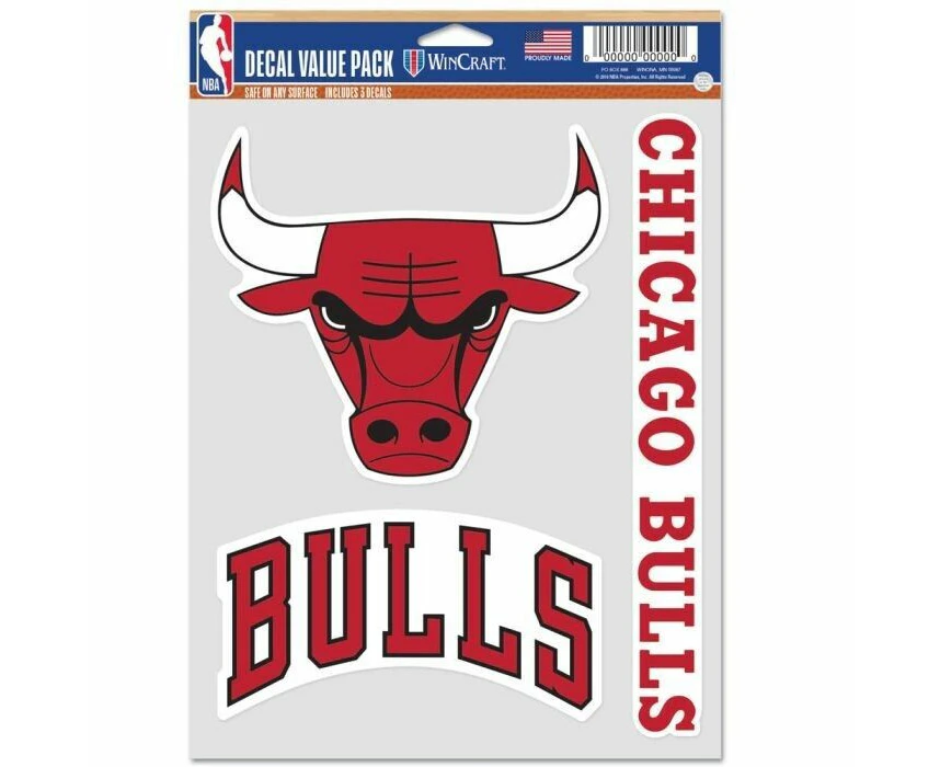 NBA 3 Decal Value Pack - Chicago Bulls  - Sticker