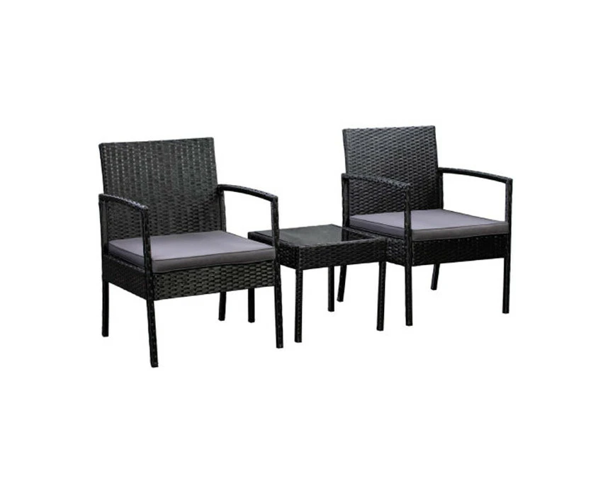 3-piece Faux Wicker Outdoor Table Set