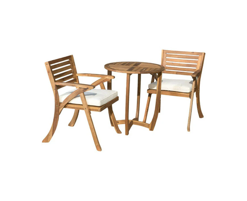 3-piece Teak Finished Outdoor Table Set