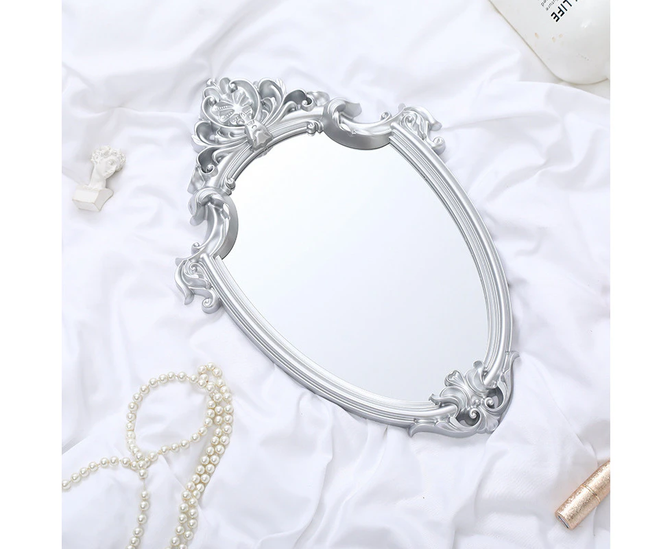 European Retro Palace Wall Mounted Mirror Relief Hanging Mirror Decoration Bathroom Mirror