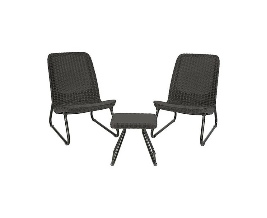 3-piece Molded Rattan Outdoor Table Set