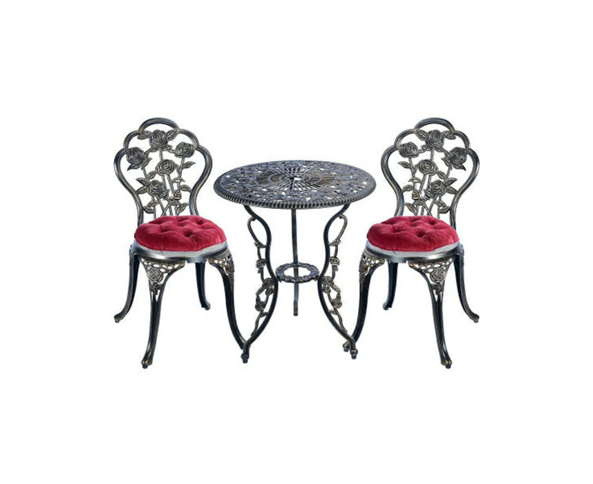 3-piece Rose Design Outdoor Table Set