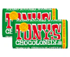 2 x Tony's Chocolonely Bar Milk Chocolate Hazelnut 180g