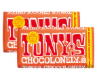 2 x Tony's Chocolonely Bar Milk Chocolate Caramel Sea Salt 180g