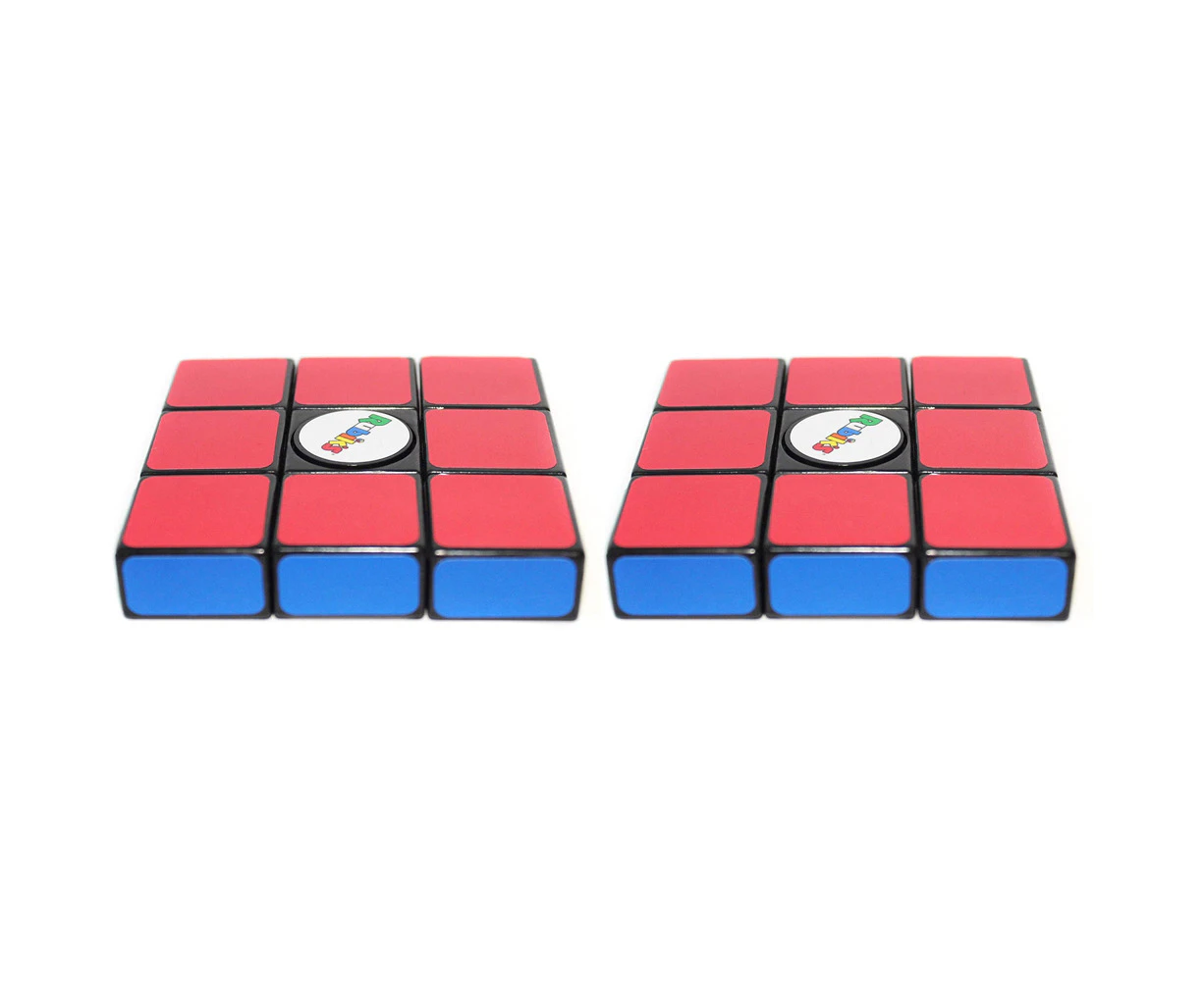 2x Rubiks Fidget Spin Block Red Kids/Childen Educational Problem Solving Toy 8y+