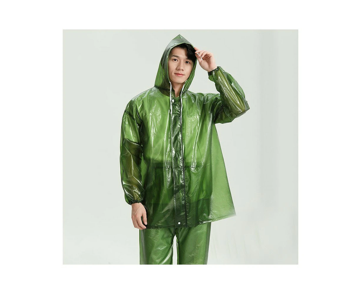 Men's Raincoats Women's Raincoats Lightweight Rain suit Waterproof Rain Jacket And Pants Set-Green 1