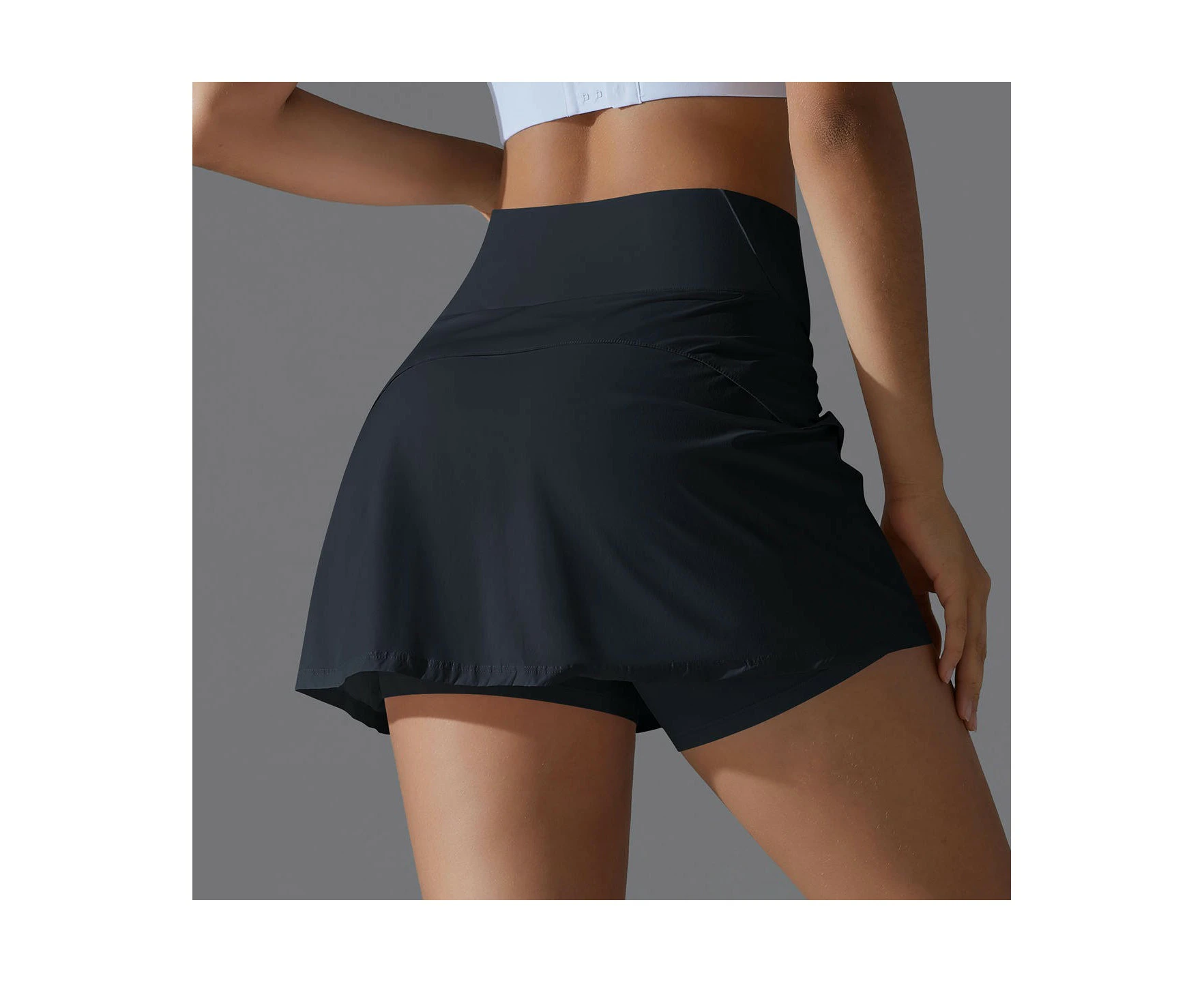 Women's Athletic Tennis Skorts with Pockets Golf Active Skirts for Sports Running Gym Training-7067-black