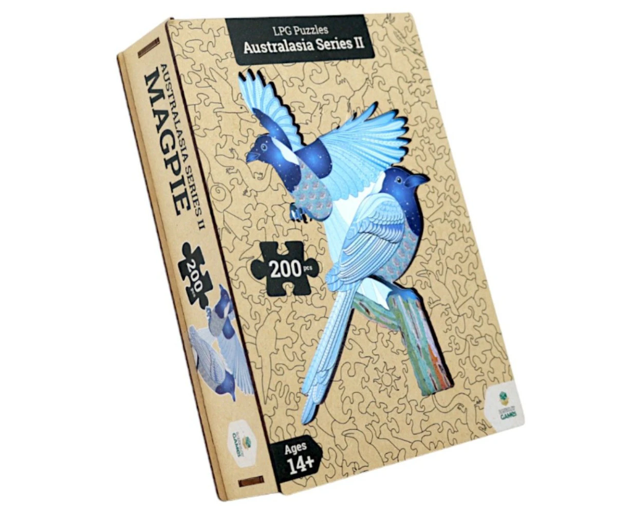 LPG Puzzles Wooden Australasia Series 2 Magpie 200 Piece Jigsaw Puzzle