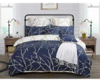 Fabric Fantastic TREE Reversible Duvet/Doona/Quilt Cover Set Queen/King/Super Size Blue&Beige