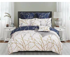 Fabric Fantastic TREE Reversible Duvet/Doona/Quilt Cover Set Queen/King/Super Size Blue&Beige