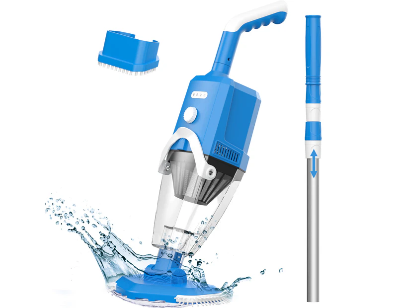 Advwin Cordless Pool Vacuum Handheld Pool Vacuum Cleaner with Telescopic Pole up to 90 Minutes