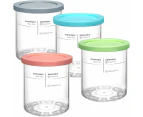 Replacement Pints and Lids for Ninja NC501 NC500 Series Creami Deluxe, 4 Pack - Compatible with Ninja Creami Deluxe Ice Cream Maker