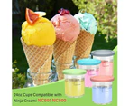 Replacement Pints and Lids for Ninja NC501 NC500 Series Creami Deluxe, 4 Pack - Compatible with Ninja Creami Deluxe Ice Cream Maker