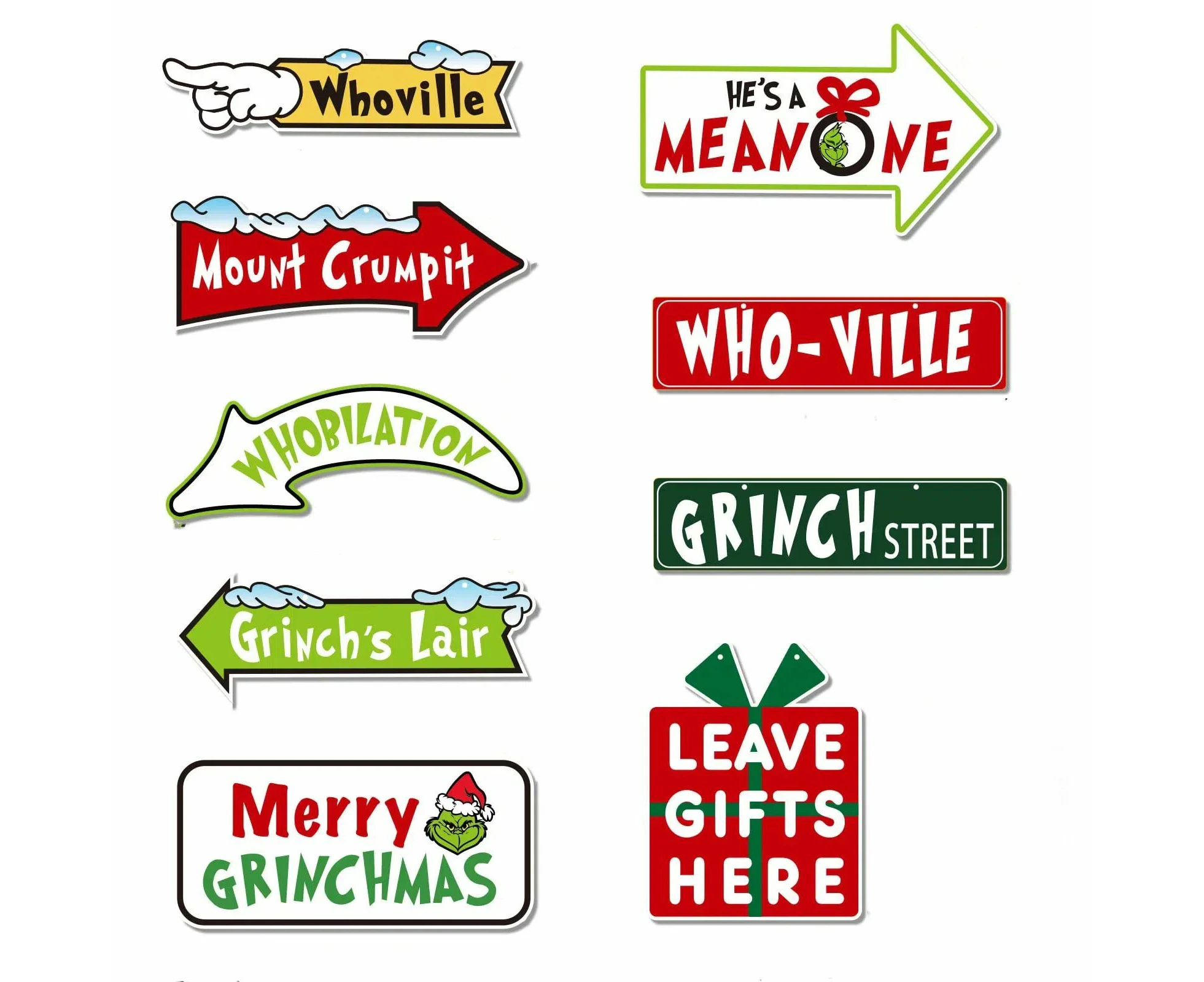 18 PCS Christmas Grinch Ornaments for Christmas Tree Decor,Christmas Tree Ornaments for Christmas Party Supplies