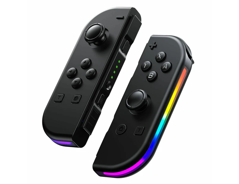 Controller for Switch,Replacement for Switch Controller with RGB LED,Adjustable Turbo Motion Control,Wake-Up,Screenshot (Black)