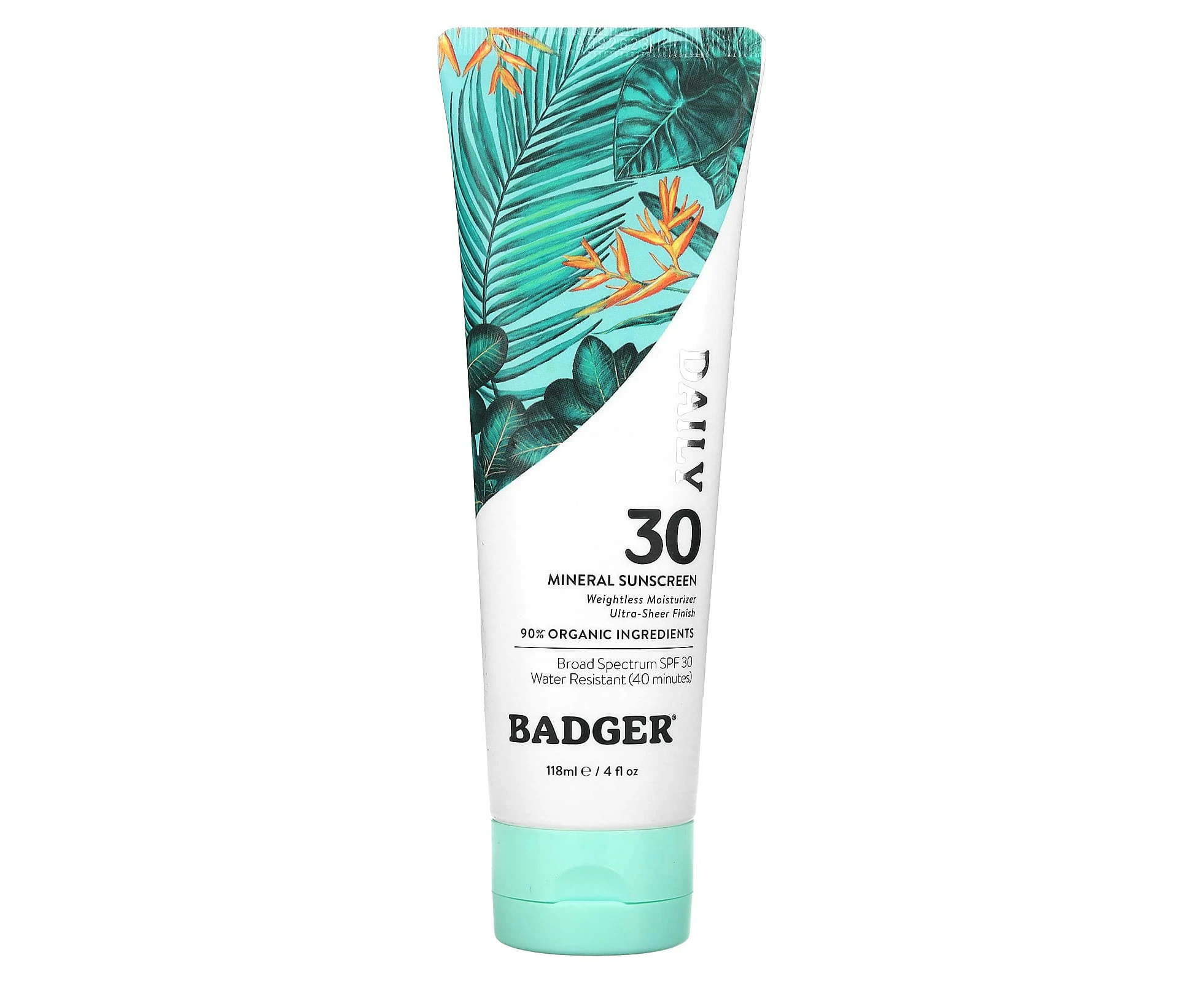 Badger, Daily, Mineral Sunscreen, SPF 30, 4 fl oz (118 ml)