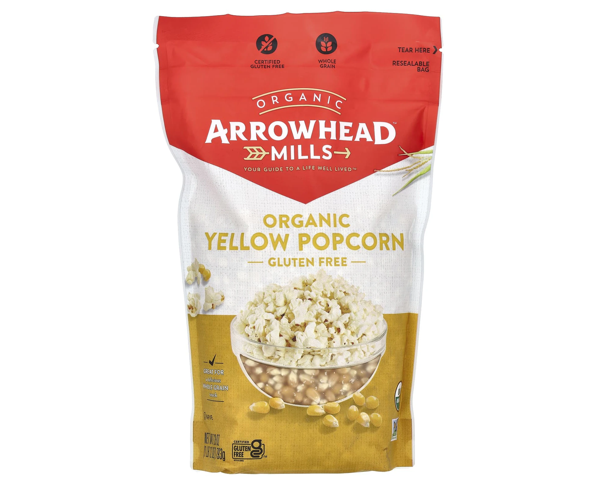 Arrowhead Mills, Organic Yellow Popcorn, 28 oz (793 g)