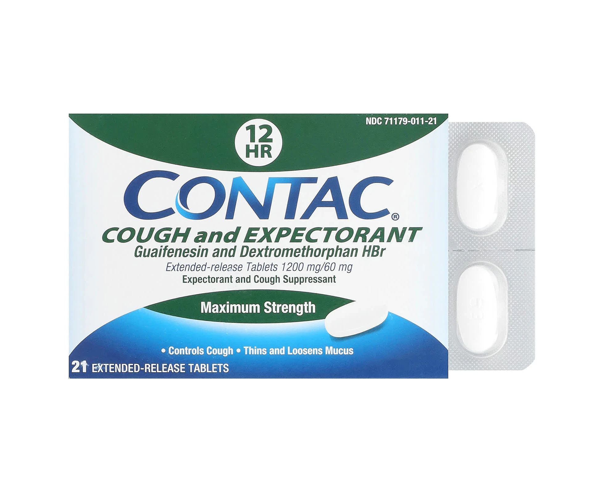 Contac, Cough and Expectorant, Maximum Strength, 21 Extended-Release Tablets