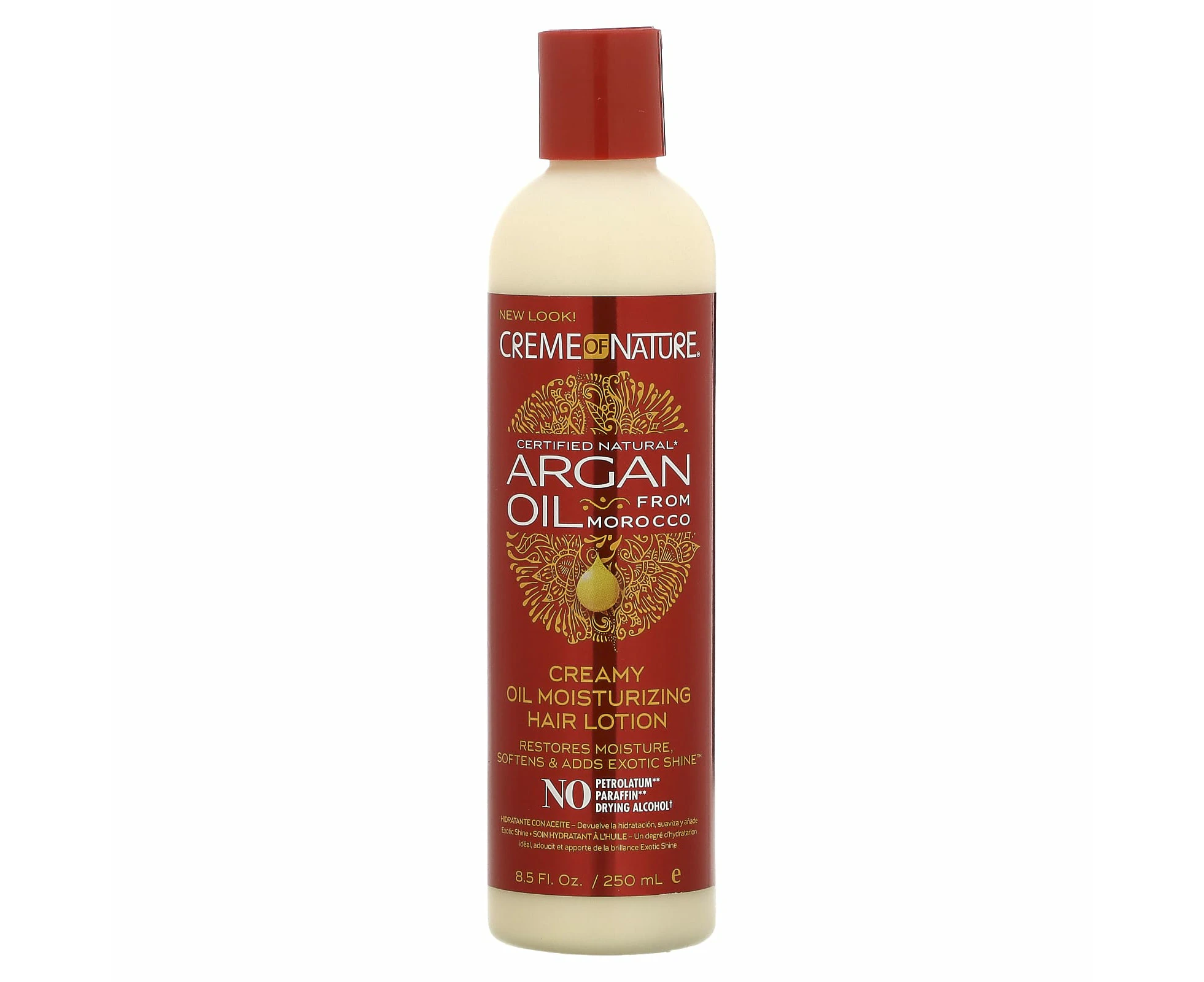 Creme Of Nature, Certified Natural Argan Oil From Morocco, Creamy Oil Moisturizing Hair Lotion, 8.5 fl oz (250 ml)