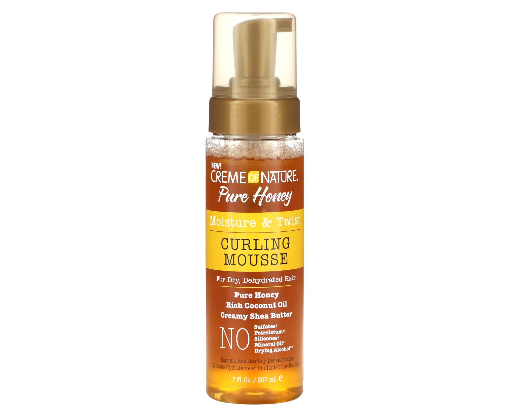 Creme Of Nature, Pure Honey, Moisture & Twist Curling Mousse, 7 fl oz (207 ml)