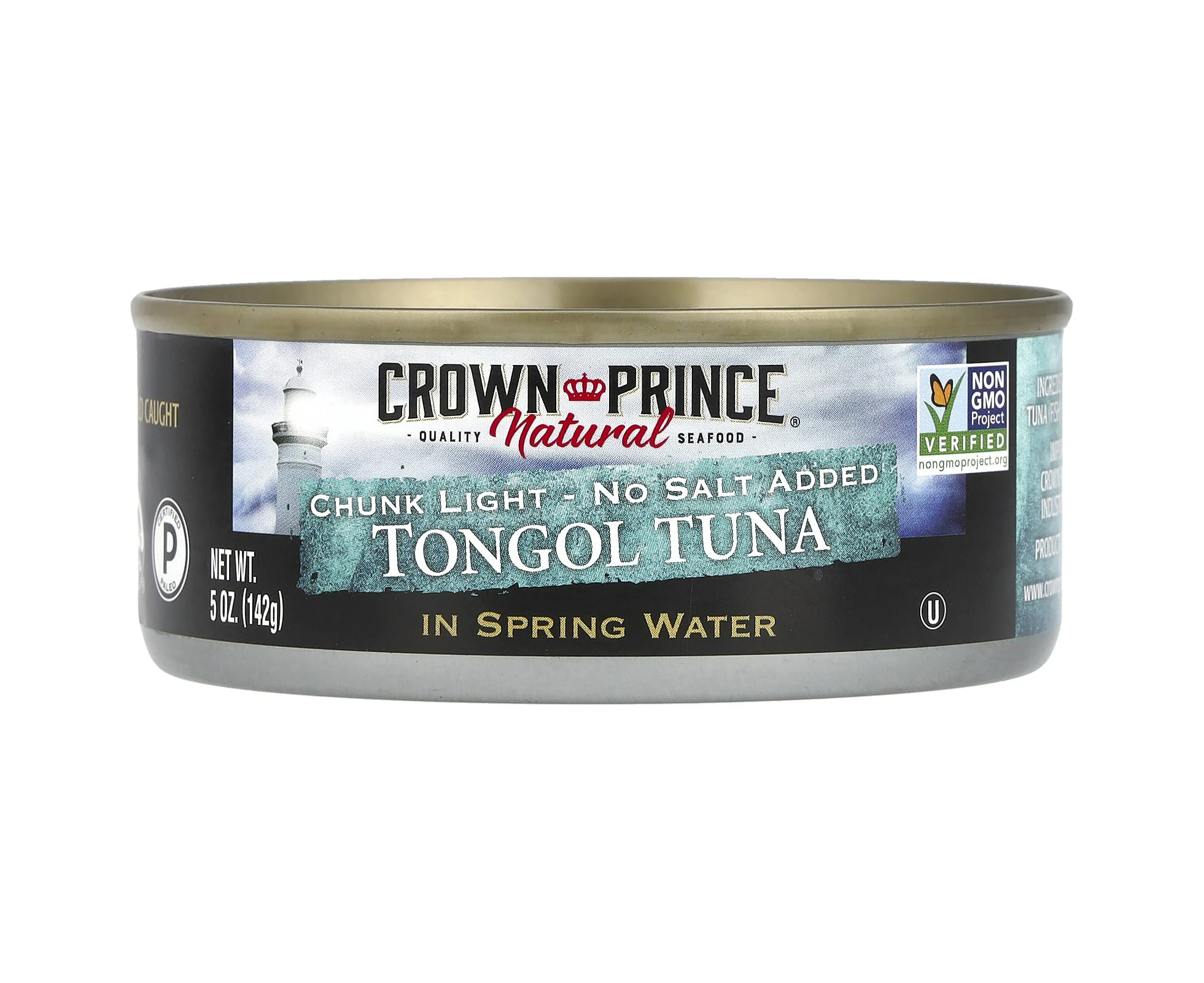 Crown Prince Natural, Tongol Tuna, Chunk Light, In Spring Water, No Salt Added, 5 oz (142 g)