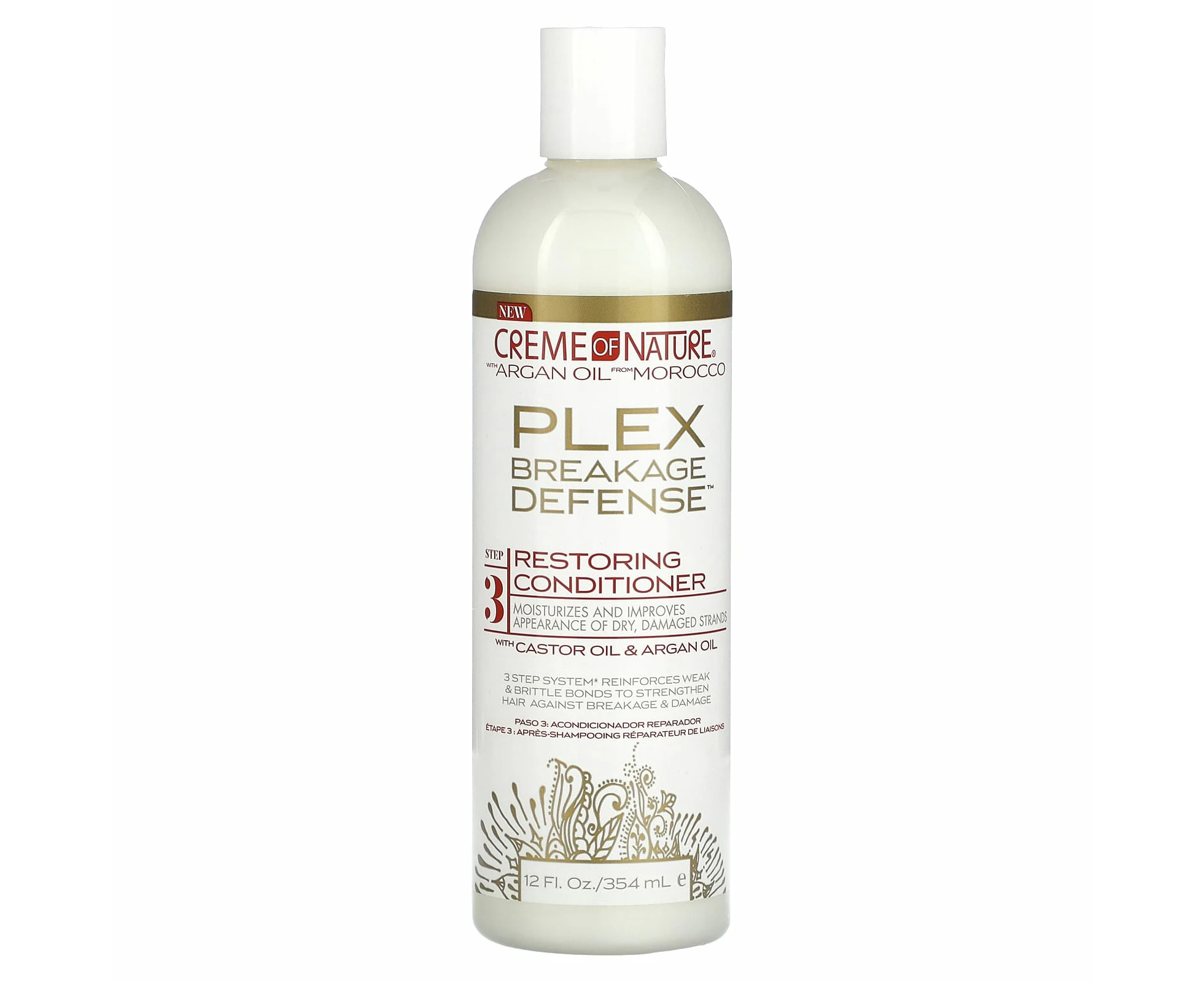 Creme Of Nature, Argan Oil From Morocco, Plex Breakage Defense, Restoring Conditioner, 12 fl oz (354 ml)