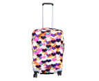 Elastic Dust Proof Travel Suitcase Protective Cover Luggage Protector (Colorful Heart S18-22")