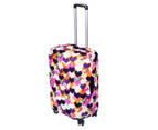 Elastic Dust Proof Travel Suitcase Protective Cover Luggage Protector (Colorful Heart S18-22")