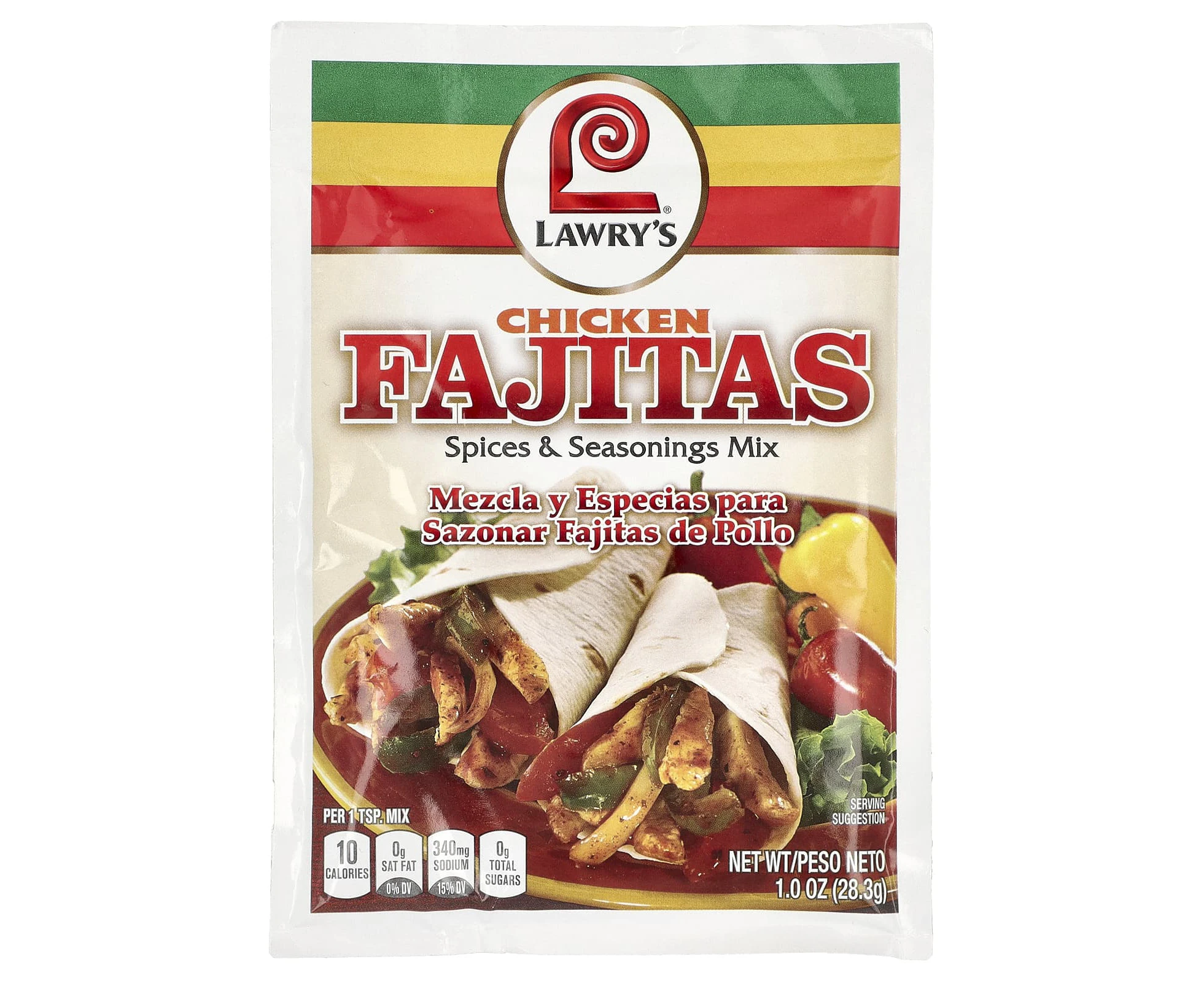 Lawry's, Chicken Fajitas, Spices & Seasonings Mix, 1 oz (28.3 g)