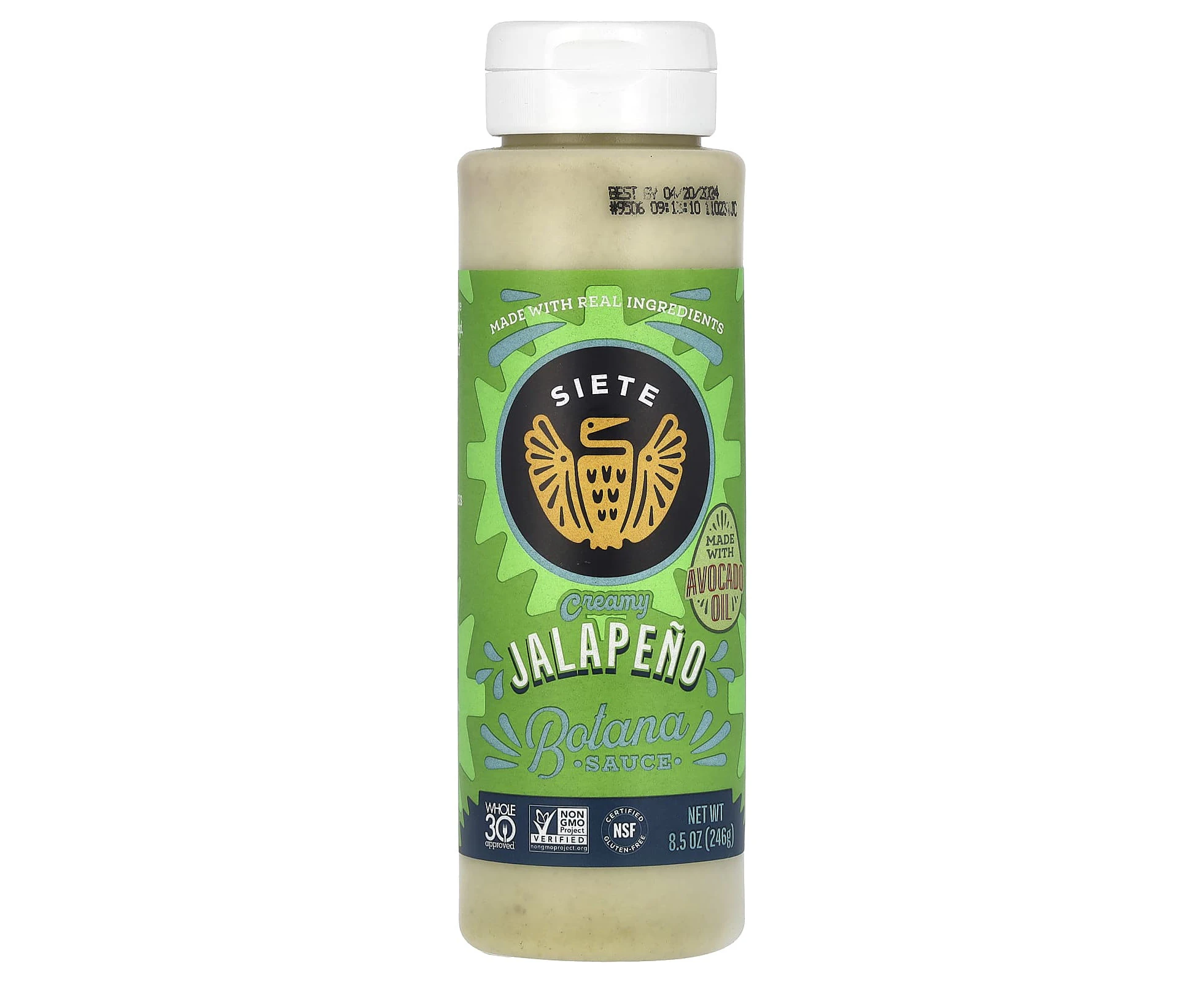 Siete, Creamy Jalapeno Botana Sauce, 8.5 oz (246 g)