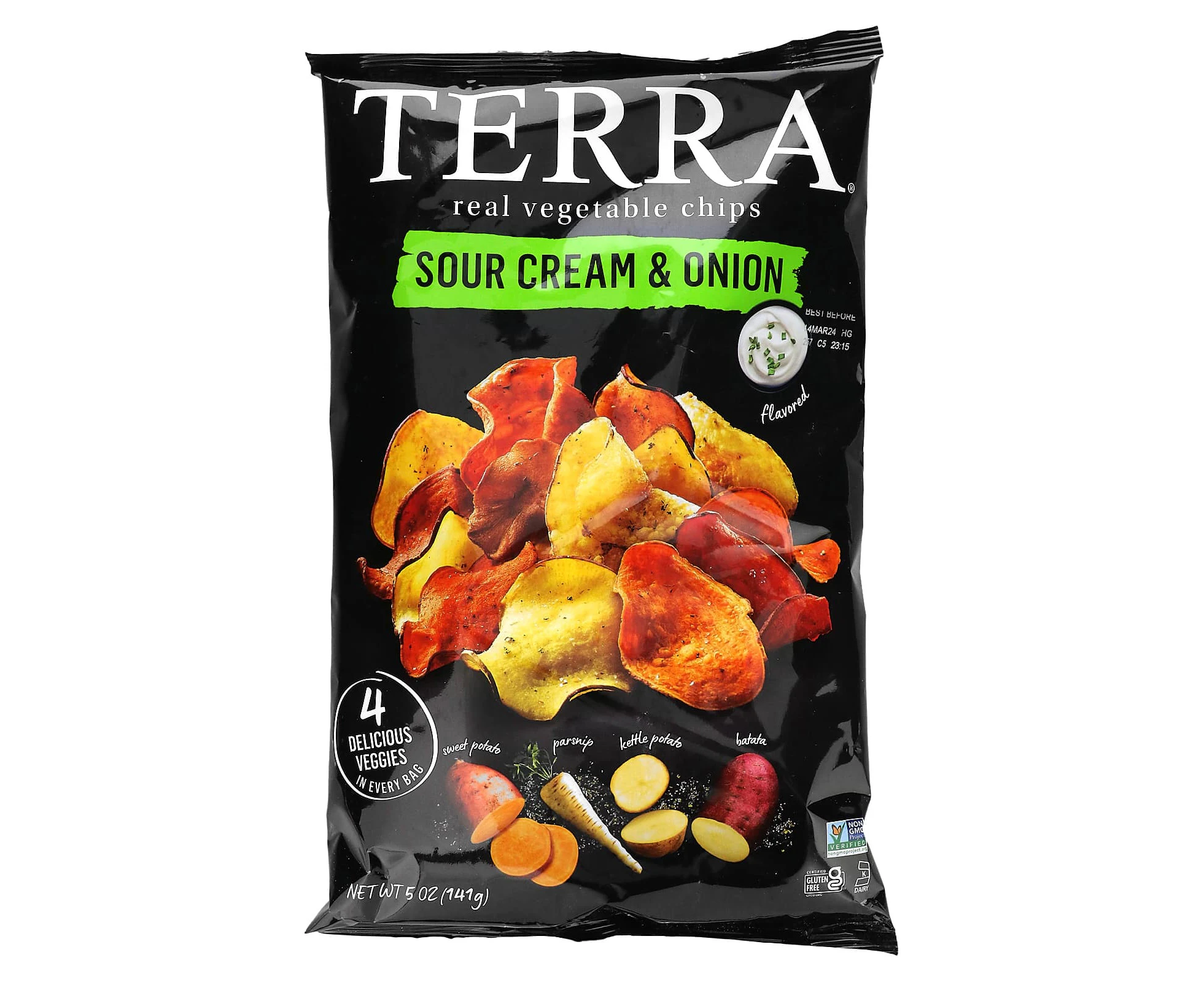 Terra, Real Vegetable Chips, Sour Cream & Onion , 5 oz (141 g)