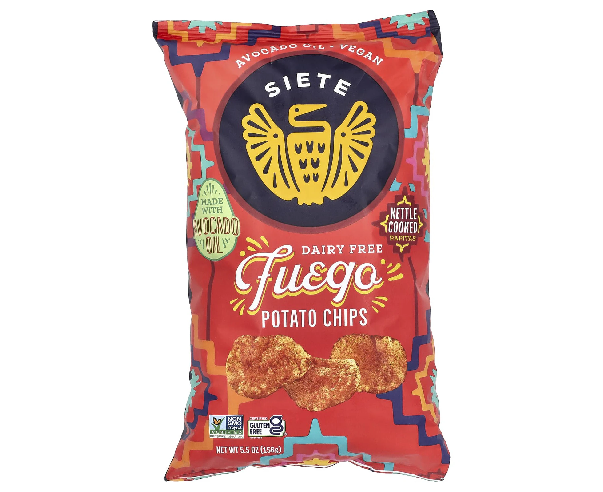 Siete, Potato Chips, Fuego , 5.5 Oz (156 g)