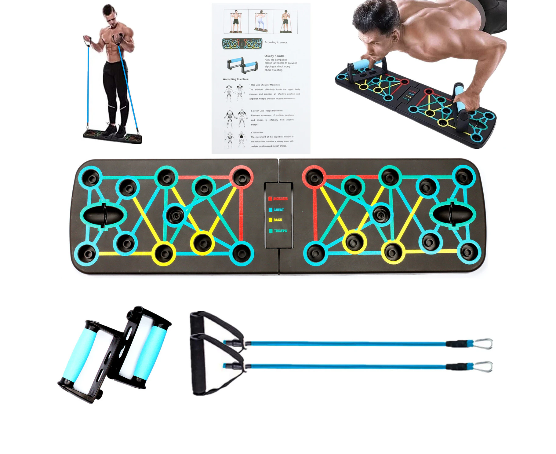 Push Up Board - Premium At Home Workout Equipment, Ideal Calisthenics Equipment, Versatile Fitness Equipment For Strength Training And Muscle Building