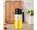 Oil Sprayer For Cooking, 16Oz Olive Oil Spray Bottle, Oil Dispenser For Kitchen For Barbecue, Salad, Cooking, Baking (Black)