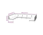 9 Piece Garden Lounge Set With Cushions Poly Rattan Dark Grey - 2x corner + 8x middle, 1