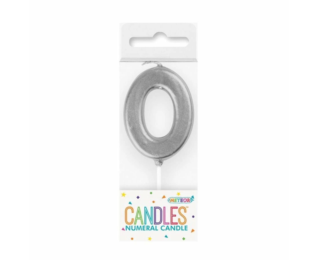 Mini Silver No. 0 Numeral Pick Candles